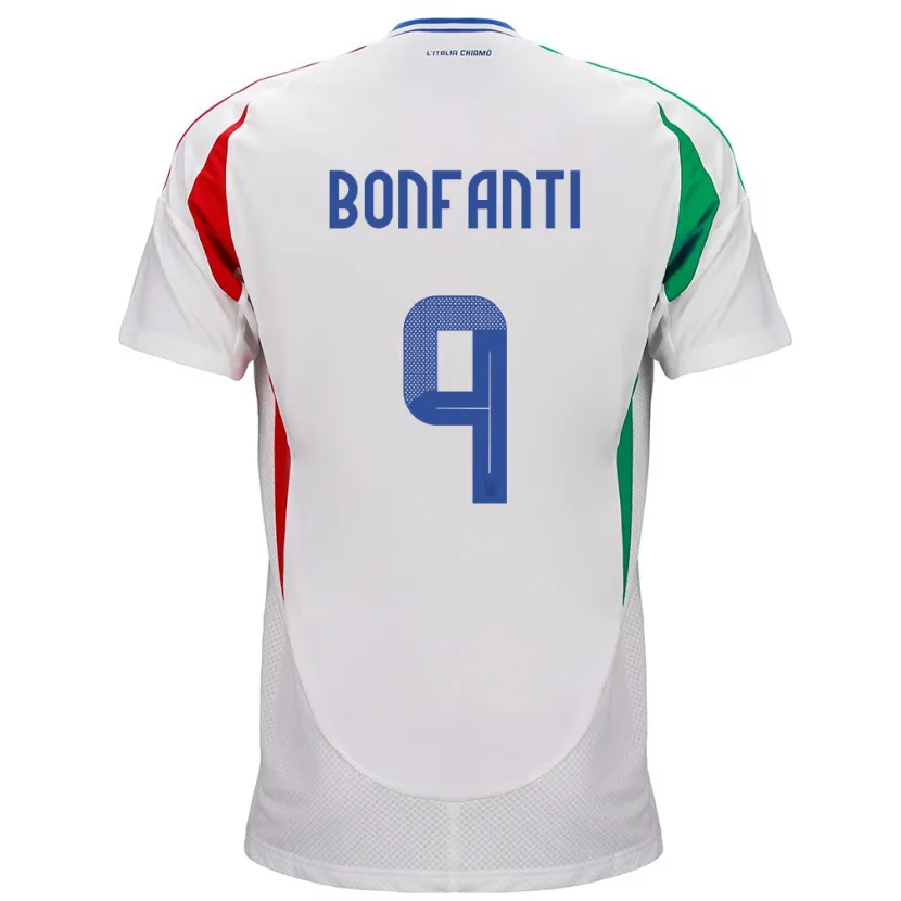 Danxen Barn Italien Nicholas Bonfanti #9 Vit Bortatröja Matchtröjor 24-26 Tröjor T-Tröja