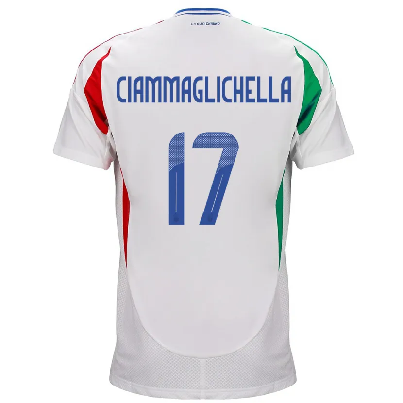 Danxen Barn Italien Aaron Ciammaglichella #17 Vit Bortatröja Matchtröjor 24-26 Tröjor T-Tröja