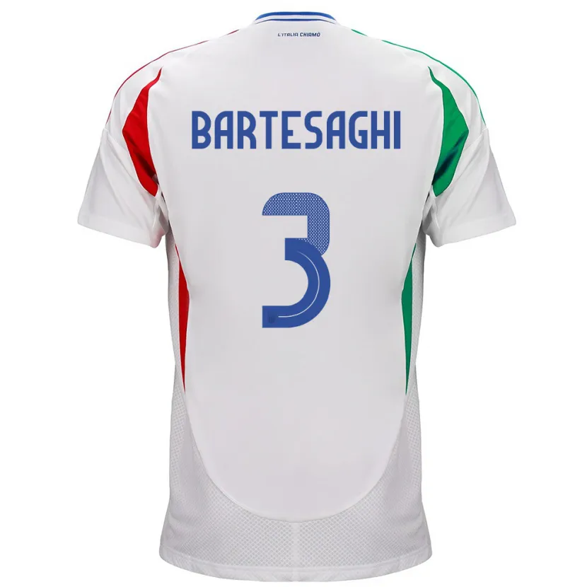Danxen Barn Italien Davide Bartesaghi #3 Vit Bortatröja Matchtröjor 24-26 Tröjor T-Tröja