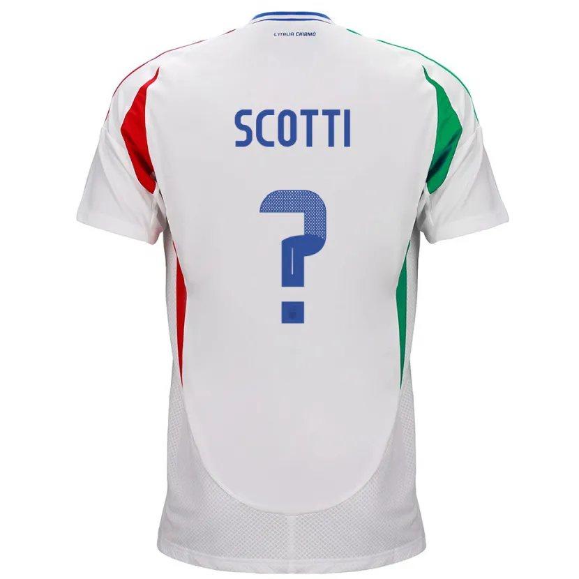 Danxen Barn Italien Filippo Scotti #0 Vit Bortatröja Matchtröjor 24-26 Tröjor T-Tröja