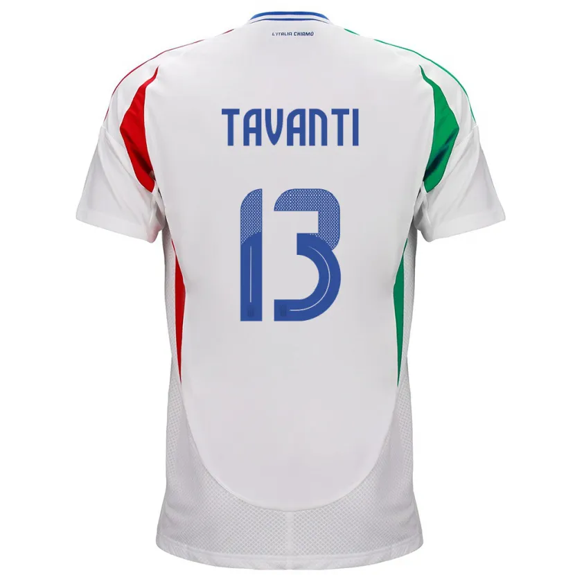 Danxen Barn Italien Samuele Tavanti #13 Vit Bortatröja Matchtröjor 24-26 Tröjor T-Tröja