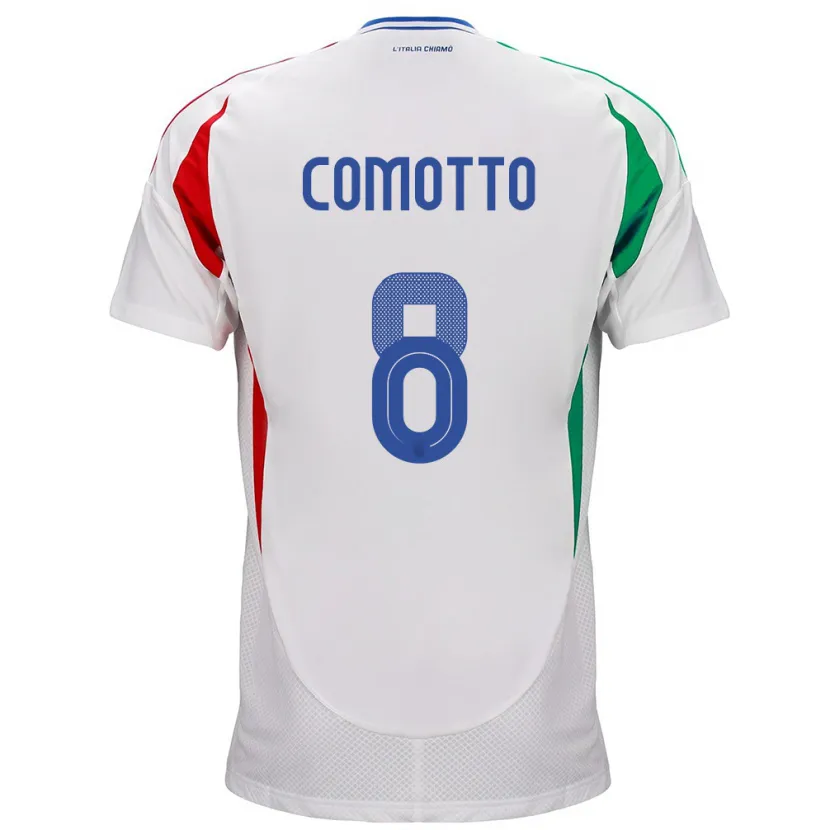 Danxen Barn Italien Christian Comotto #8 Vit Bortatröja Matchtröjor 24-26 Tröjor T-Tröja