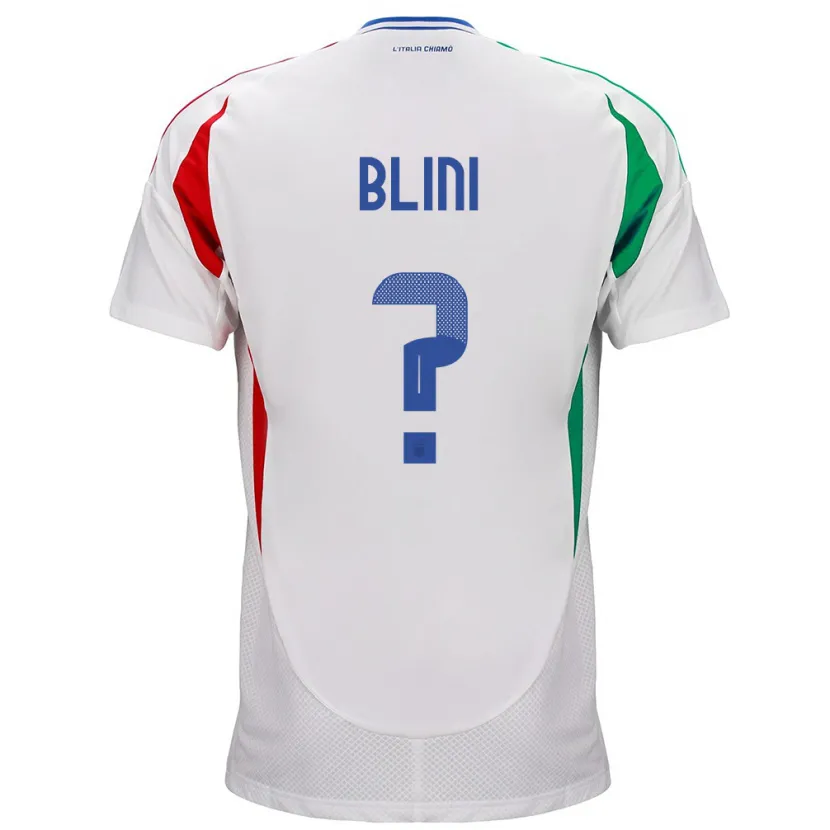 Danxen Barn Italien Oliver Blini #0 Vit Bortatröja Matchtröjor 24-26 Tröjor T-Tröja