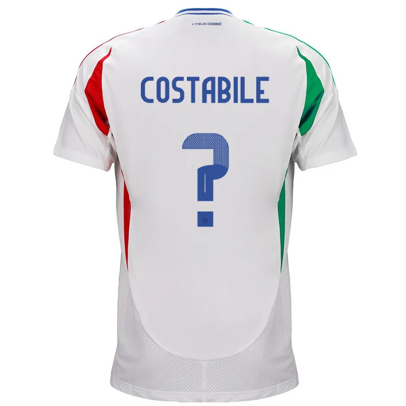 Danxen Barn Italien Cristian Costabile #0 Vit Bortatröja Matchtröjor 24-26 Tröjor T-Tröja
