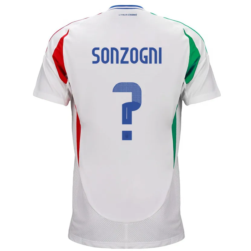Danxen Barn Italien Mattia Sonzogni #0 Vit Bortatröja Matchtröjor 24-26 Tröjor T-Tröja