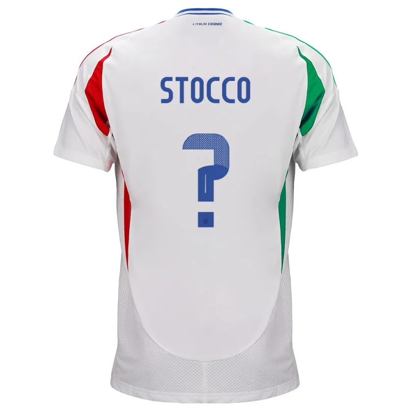 Danxen Barn Italien Pietro Stocco #0 Vit Bortatröja Matchtröjor 24-26 Tröjor T-Tröja
