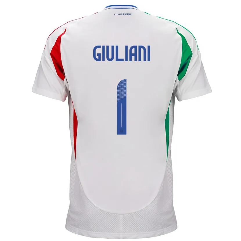 Danxen Barn Italien Laura Giuliani #1 Vit Bortatröja Matchtröjor 24-26 Tröjor T-Tröja