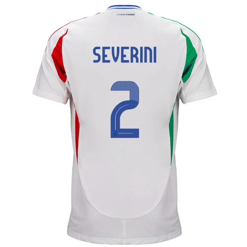 Danxen Barn Italien Emma Severini #2 Vit Bortatröja Matchtröjor 24-26 Tröjor T-Tröja