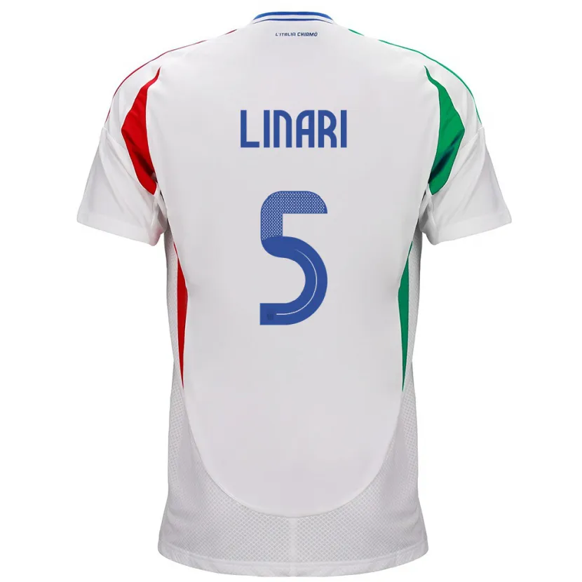Danxen Barn Italien Elena Linari #5 Vit Bortatröja Matchtröjor 24-26 Tröjor T-Tröja