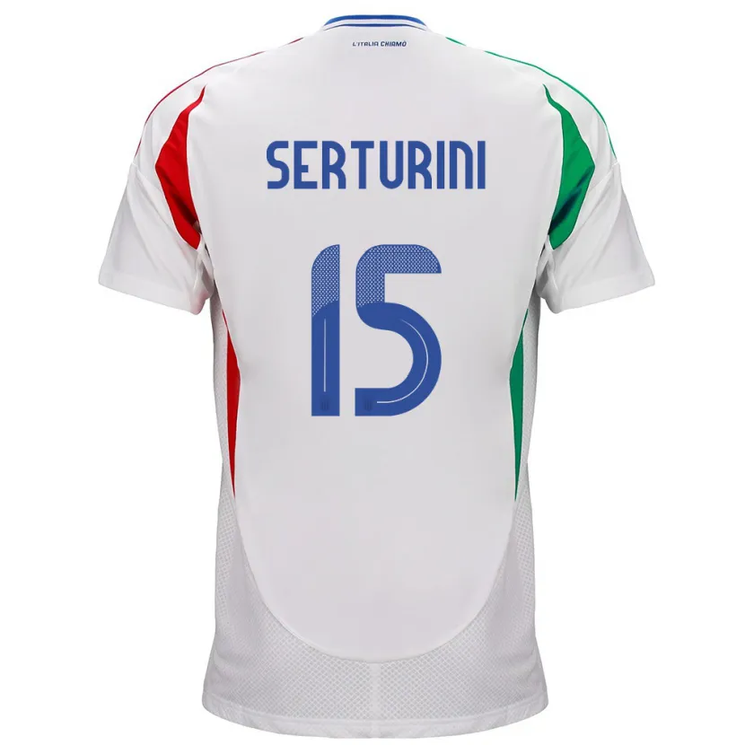 Danxen Barn Italien Annamaria Serturini #15 Vit Bortatröja Matchtröjor 24-26 Tröjor T-Tröja