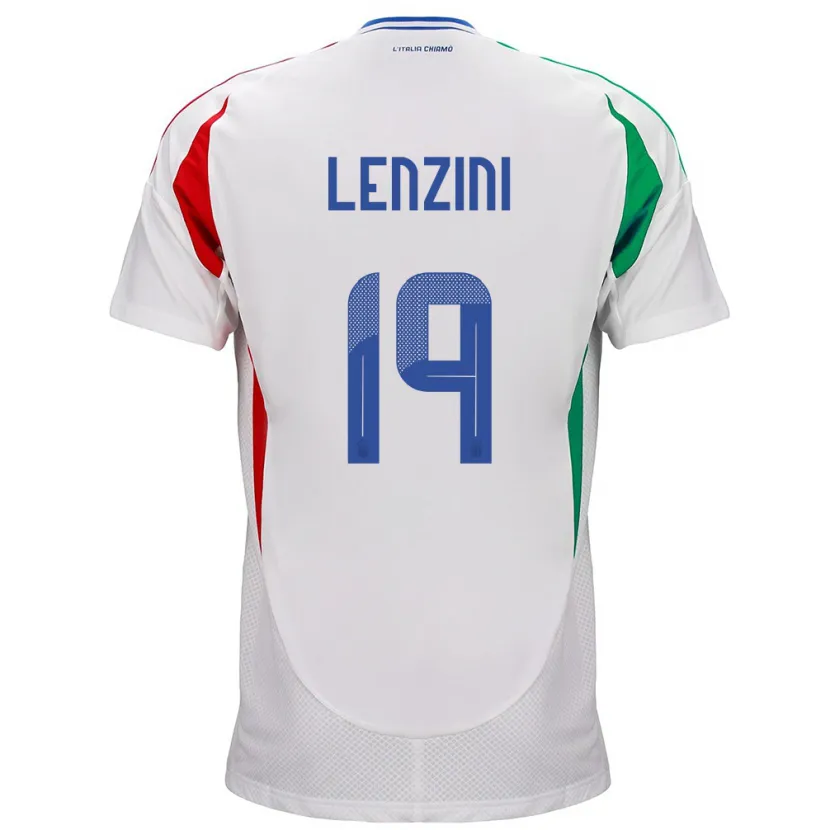 Danxen Barn Italien Martina Lenzini #19 Vit Bortatröja Matchtröjor 24-26 Tröjor T-Tröja