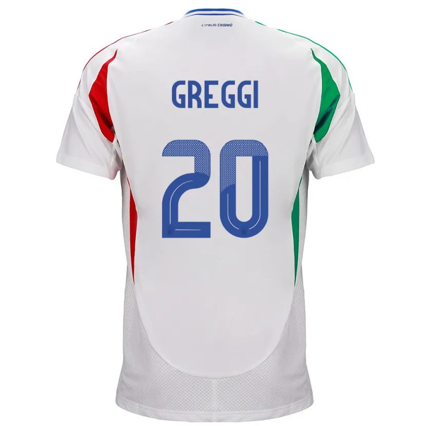 Danxen Barn Italien Giada Greggi #20 Vit Bortatröja Matchtröjor 24-26 Tröjor T-Tröja