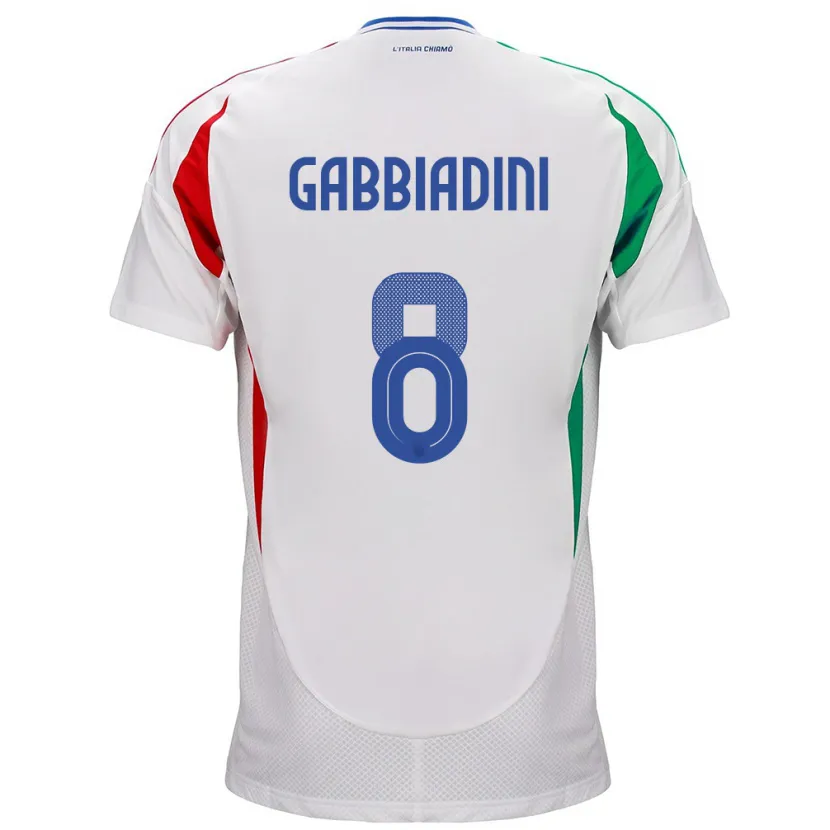 Danxen Barn Italien Melania Gabbiadini #8 Vit Bortatröja Matchtröjor 24-26 Tröjor T-Tröja