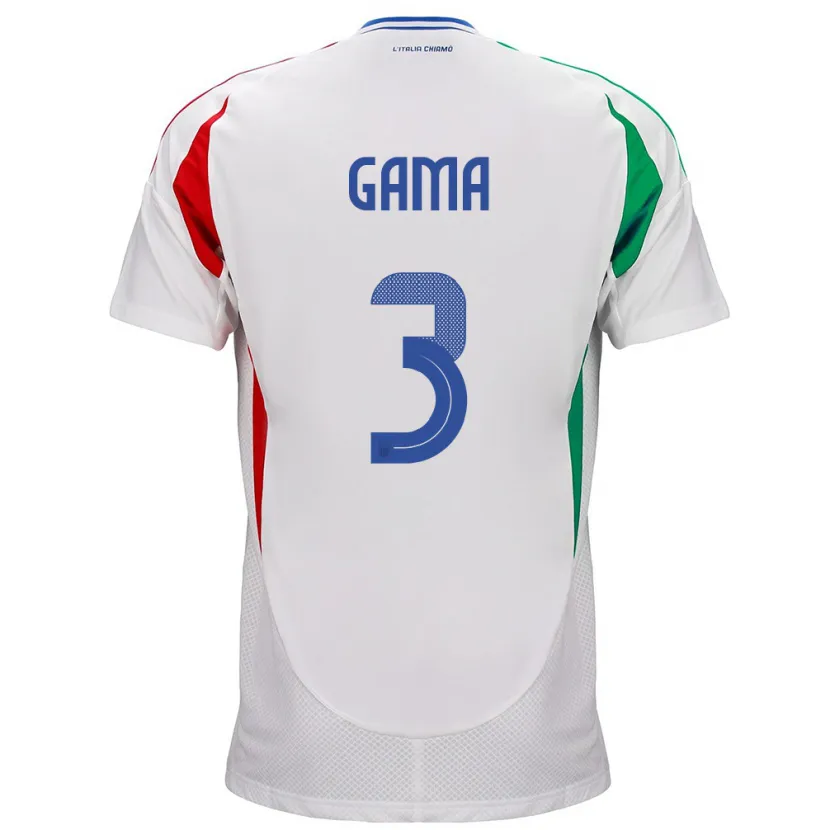 Danxen Barn Italien Sara Gama #3 Vit Bortatröja Matchtröjor 24-26 Tröjor T-Tröja