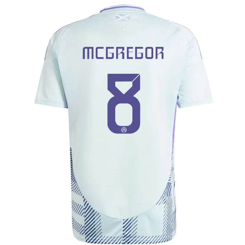 Danxen Barn Skottland Callum Mcgregor #8 Ljus Mintblå Bortatröja Matchtröjor 24-26 Tröjor T-Tröja