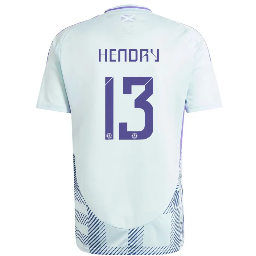 Danxen Barn Skottland Jack Hendry #13 Ljus Mintblå Bortatröja Matchtröjor 24-26 Tröjor T-Tröja