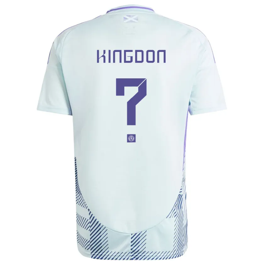 Danxen Barn Skottland Jack Kingdon #0 Ljus Mintblå Bortatröja Matchtröjor 24-26 Tröjor T-Tröja