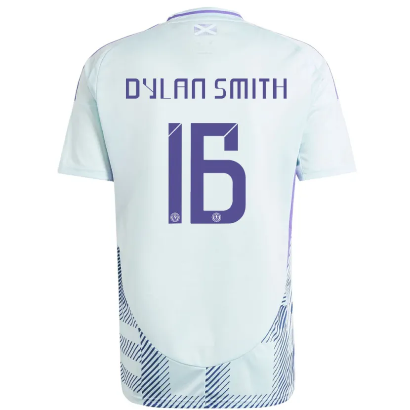 Danxen Barn Skottland Dylan Smith #16 Ljus Mintblå Bortatröja Matchtröjor 24-26 Tröjor T-Tröja