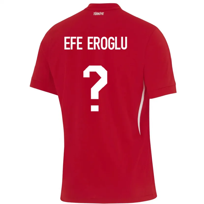 Danxen Barn Kalkon Cem Efe Eroğlu #0 Röd Bortatröja Matchtröjor 24-26 Tröjor T-Tröja
