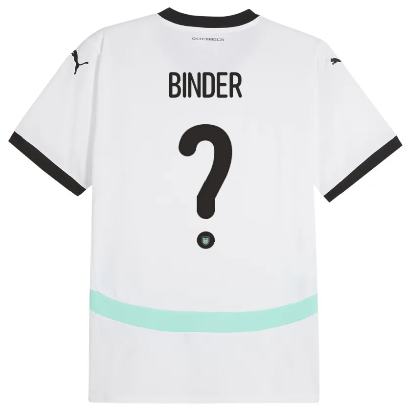 Danxen Barn Österrike Nicolas Binder #0 Vit Bortatröja Matchtröjor 24-26 Tröjor T-Tröja