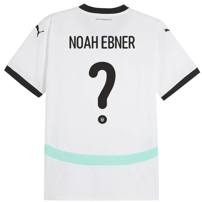 Danxen Barn Österrike Noah Ebner #0 Vit Bortatröja Matchtröjor 24-26 Tröjor T-Tröja