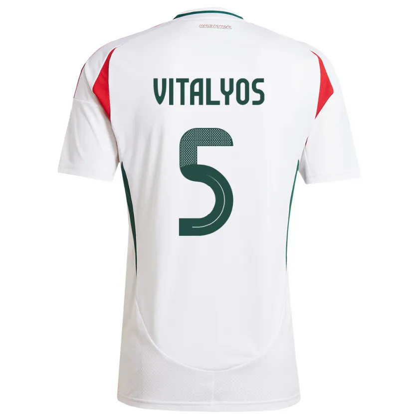 Danxen Barn Ungern Viktor Vitályos #5 Vit Bortatröja Matchtröjor 24-26 Tröjor T-Tröja