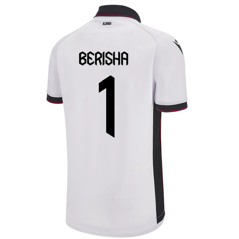 Danxen Barn Albanien Etrit Berisha #1 Vit Bortatröja Matchtröjor 24-26 Tröjor T-Tröja