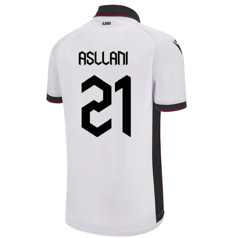 Danxen Barn Albanien Kristjan Asllani #21 Vit Bortatröja Matchtröjor 24-26 Tröjor T-Tröja