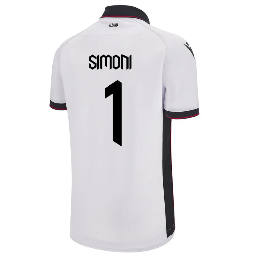 Danxen Barn Albanien Simon Simoni #1 Vit Bortatröja Matchtröjor 24-26 Tröjor T-Tröja