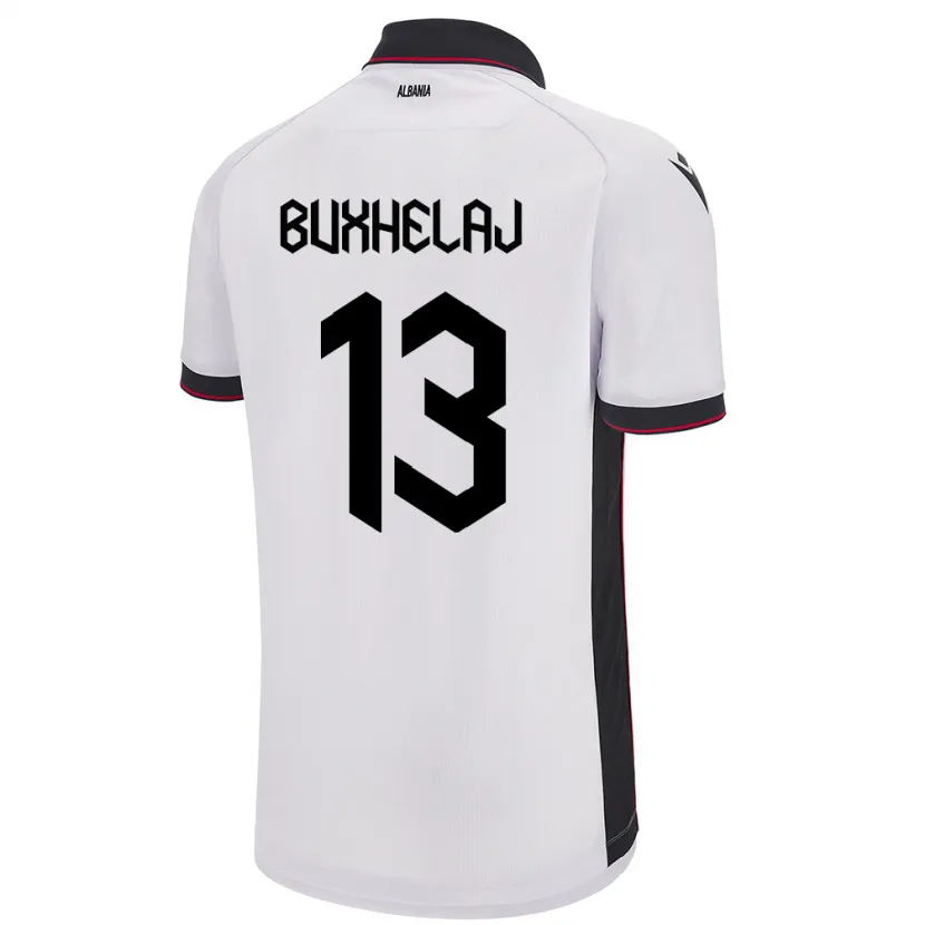 Danxen Barn Albanien Paulo Buxhelaj #13 Vit Bortatröja Matchtröjor 24-26 Tröjor T-Tröja