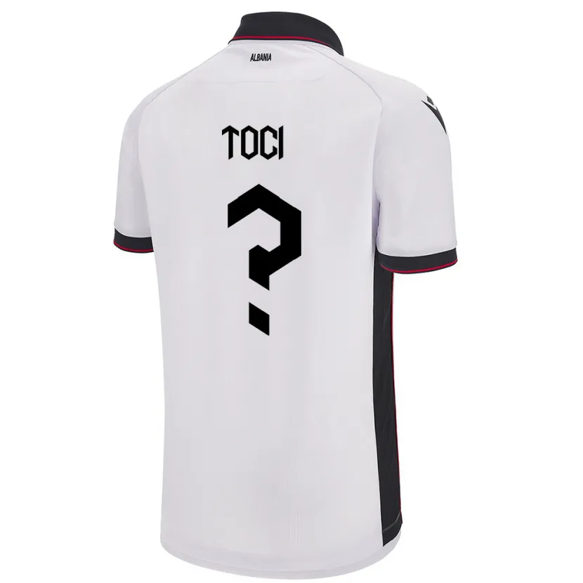Danxen Barn Albanien Eljon Toci #0 Vit Bortatröja Matchtröjor 24-26 Tröjor T-Tröja