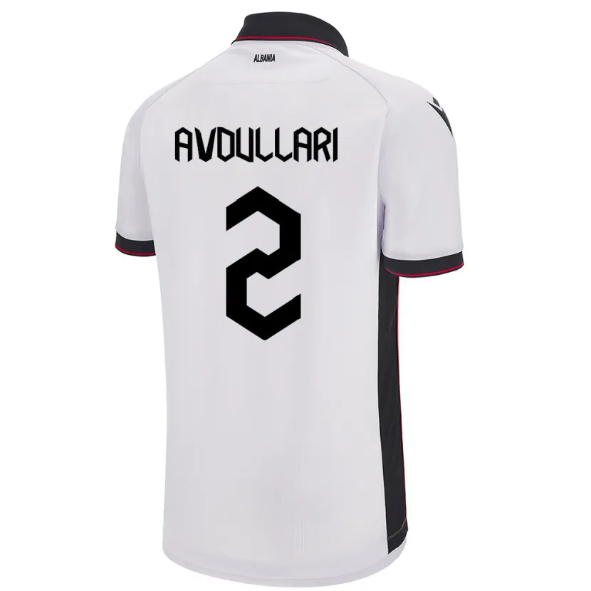 Danxen Barn Albanien Davide Avdullari #2 Vit Bortatröja Matchtröjor 24-26 Tröjor T-Tröja