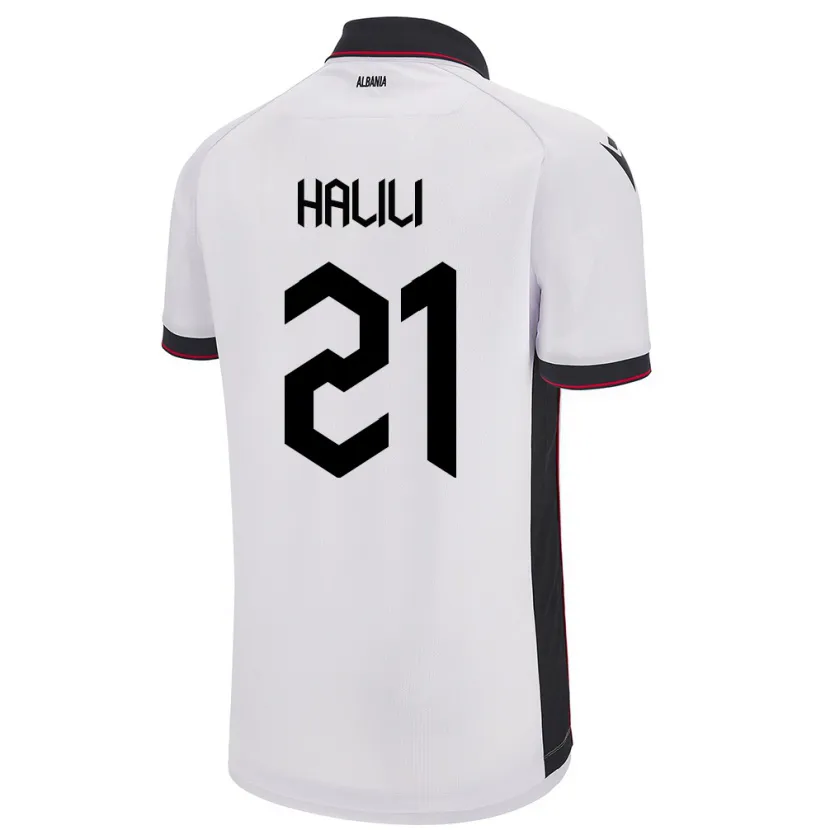 Danxen Barn Albanien Renato Halili #21 Vit Bortatröja Matchtröjor 24-26 Tröjor T-Tröja