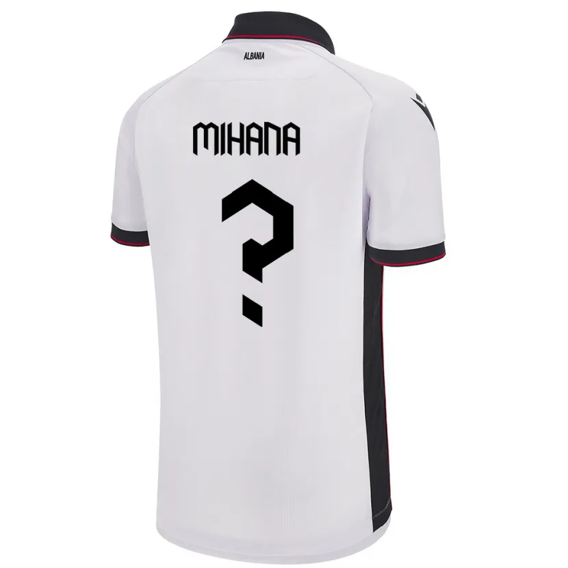 Danxen Barn Albanien Emiljano Mihana #0 Vit Bortatröja Matchtröjor 24-26 Tröjor T-Tröja