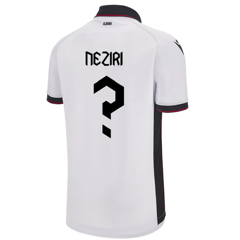 Danxen Barn Albanien Rayan Neziri #0 Vit Bortatröja Matchtröjor 24-26 Tröjor T-Tröja
