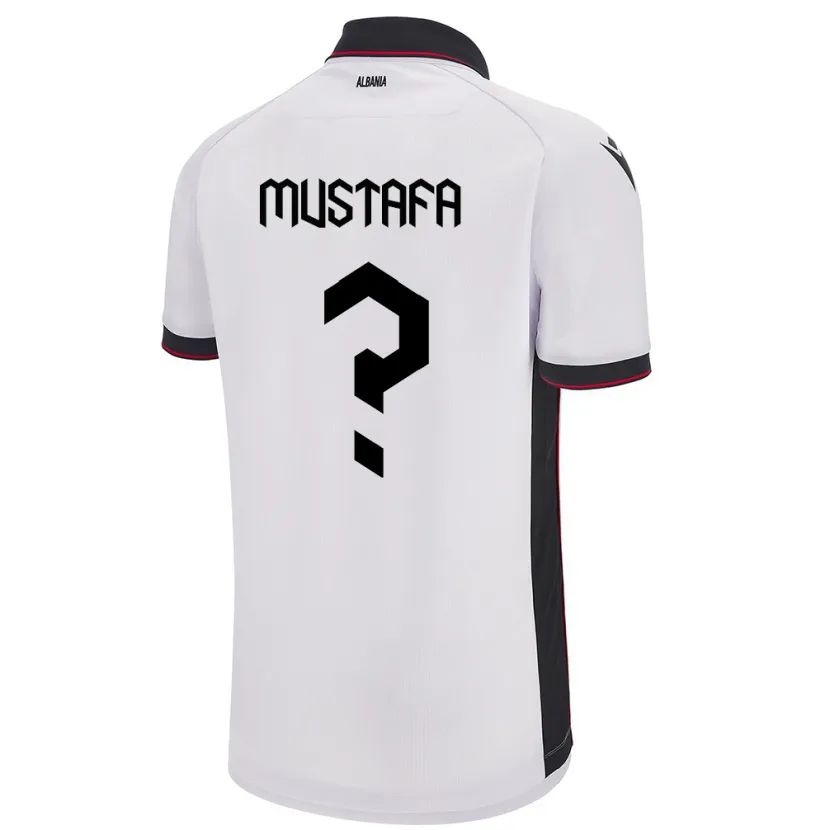 Danxen Barn Albanien Erno Mustafa #0 Vit Bortatröja Matchtröjor 24-26 Tröjor T-Tröja
