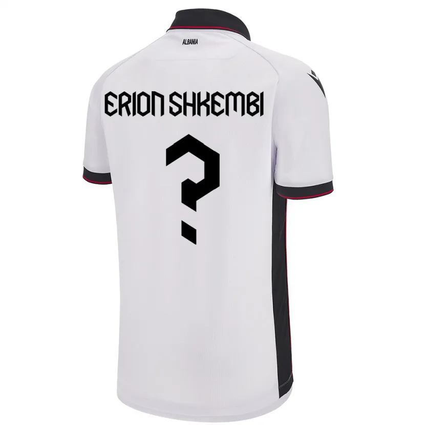Danxen Barn Albanien Erion Shkembi #0 Vit Bortatröja Matchtröjor 24-26 Tröjor T-Tröja