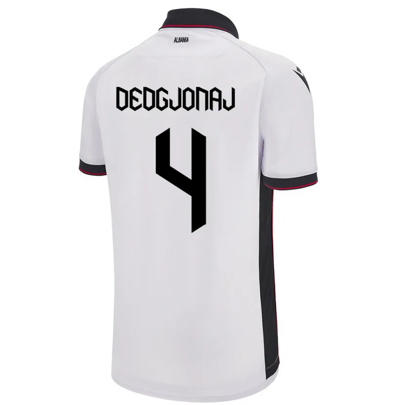 Danxen Barn Albanien Leonora Dedgjonaj #4 Vit Bortatröja Matchtröjor 24-26 Tröjor T-Tröja