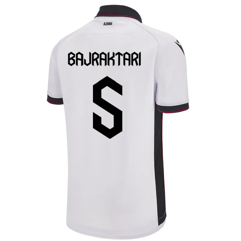 Danxen Barn Albanien Arbiona Bajraktari #5 Vit Bortatröja Matchtröjor 24-26 Tröjor T-Tröja