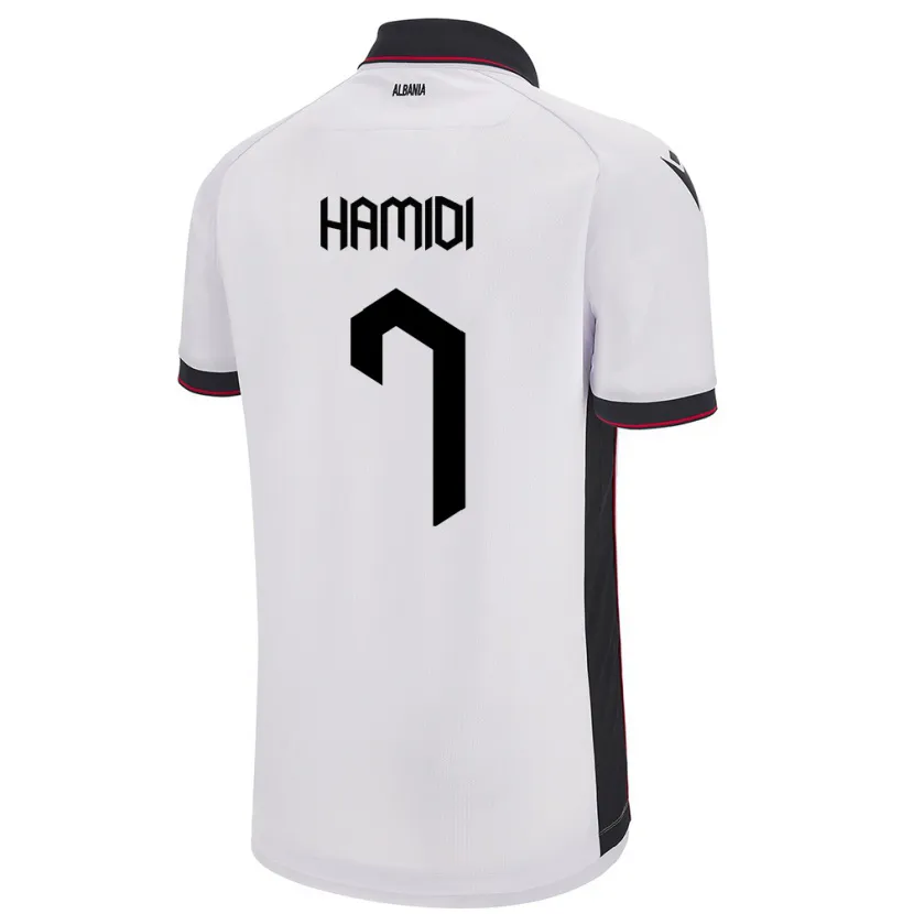 Danxen Barn Albanien Mimoza Hamidi #7 Vit Bortatröja Matchtröjor 24-26 Tröjor T-Tröja