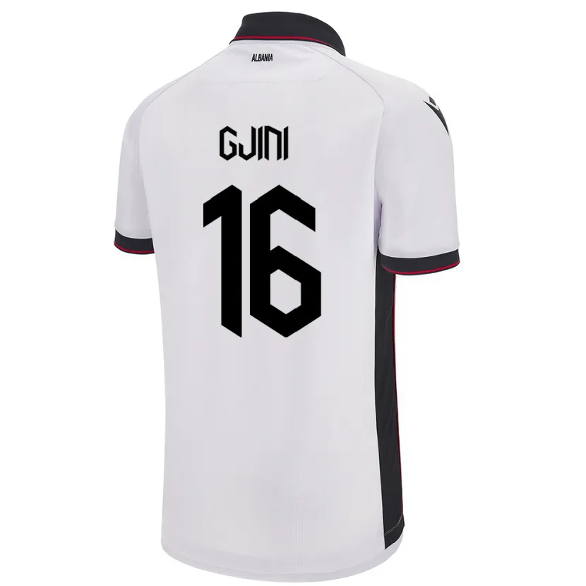 Danxen Barn Albanien Luçije Gjini #16 Vit Bortatröja Matchtröjor 24-26 Tröjor T-Tröja