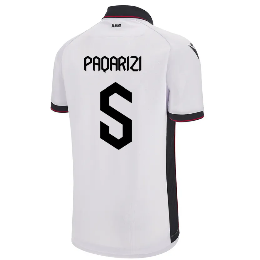 Danxen Barn Albanien Vesa Paqarizi #5 Vit Bortatröja Matchtröjor 24-26 Tröjor T-Tröja