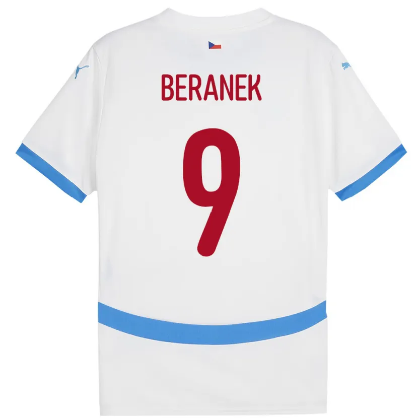 Danxen Barn Tjeckien Marek Beranek #9 Vit Bortatröja Matchtröjor 24-26 Tröjor T-Tröja