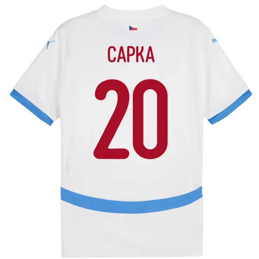 Danxen Barn Tjeckien Filip Capka #20 Vit Bortatröja Matchtröjor 24-26 Tröjor T-Tröja