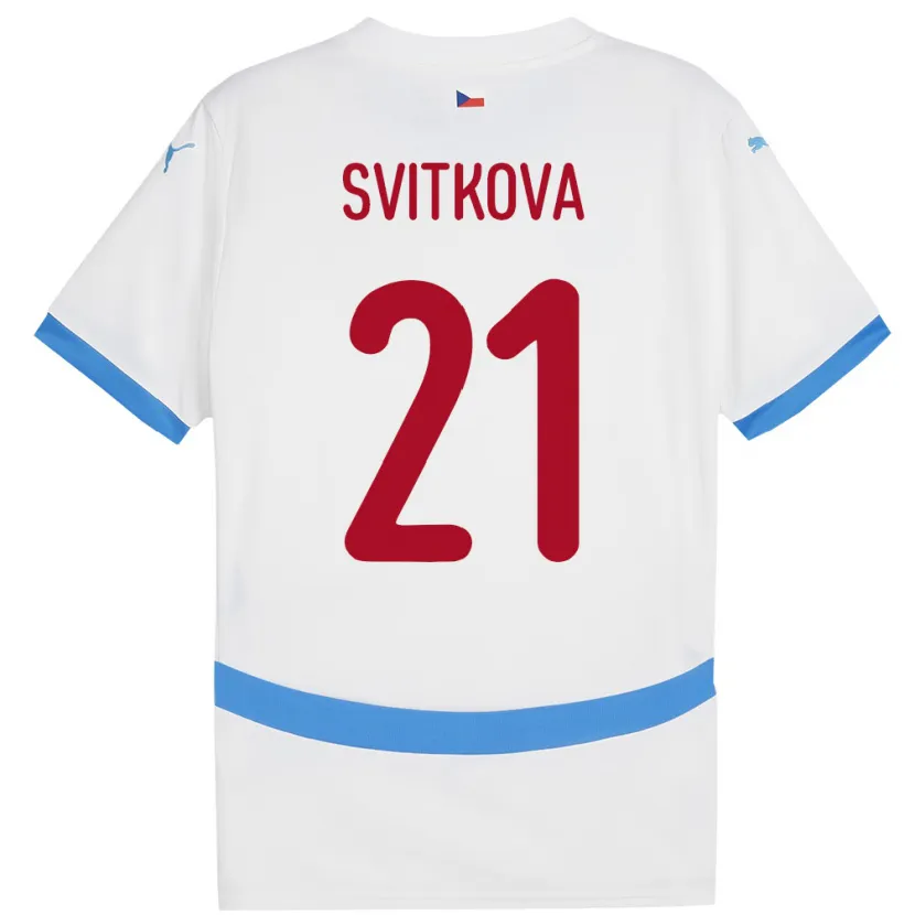 Danxen Barn Tjeckien Kateřina Svitková #21 Vit Bortatröja Matchtröjor 24-26 Tröjor T-Tröja