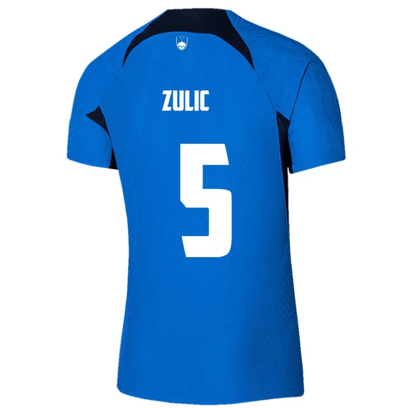 Danxen Barn Slovenien Anel Zulic #5 Blå Bortatröja Matchtröjor 24-26 Tröjor T-Tröja