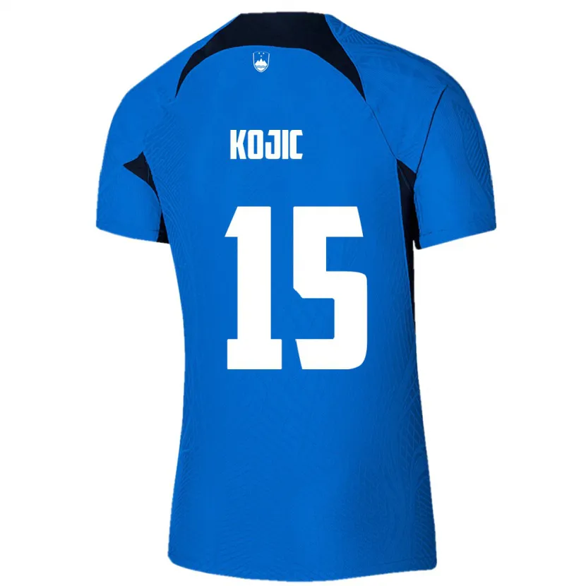 Danxen Barn Slovenien Dino Kojic #15 Blå Bortatröja Matchtröjor 24-26 Tröjor T-Tröja