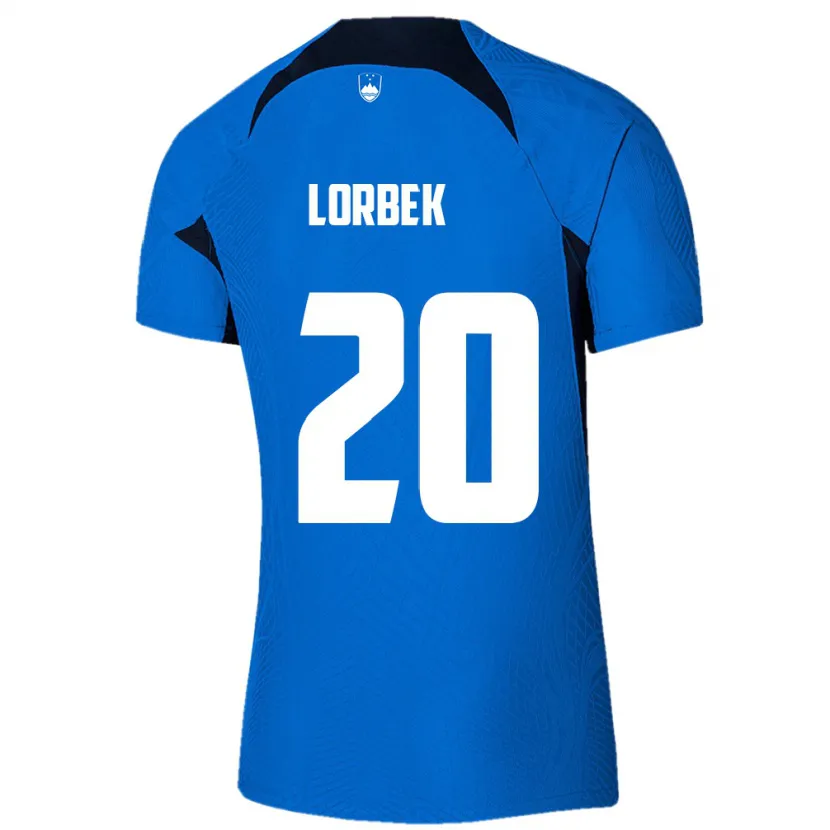 Danxen Barn Slovenien Anej Lorbek #20 Blå Bortatröja Matchtröjor 24-26 Tröjor T-Tröja