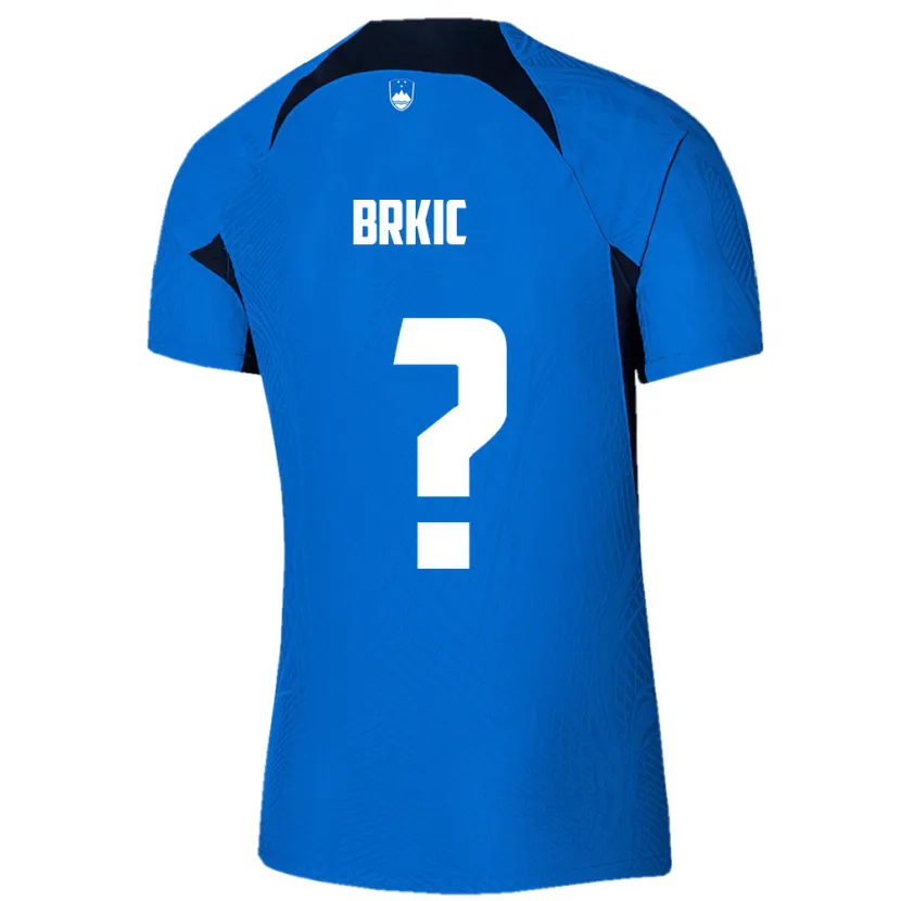 Danxen Barn Slovenien Timotej Brkic #0 Blå Bortatröja Matchtröjor 24-26 Tröjor T-Tröja