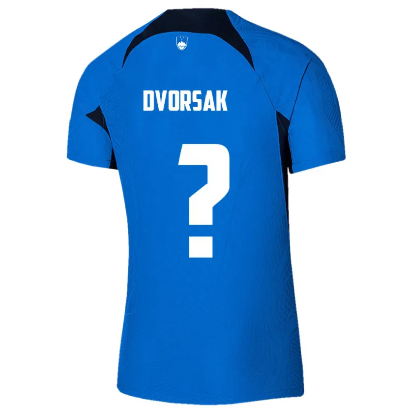 Danxen Barn Slovenien Matej Dvorsak #0 Blå Bortatröja Matchtröjor 24-26 Tröjor T-Tröja